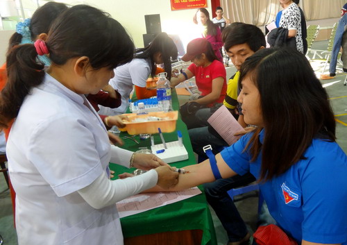 120 ĐVTN tham gia hiến máu tình nguyện